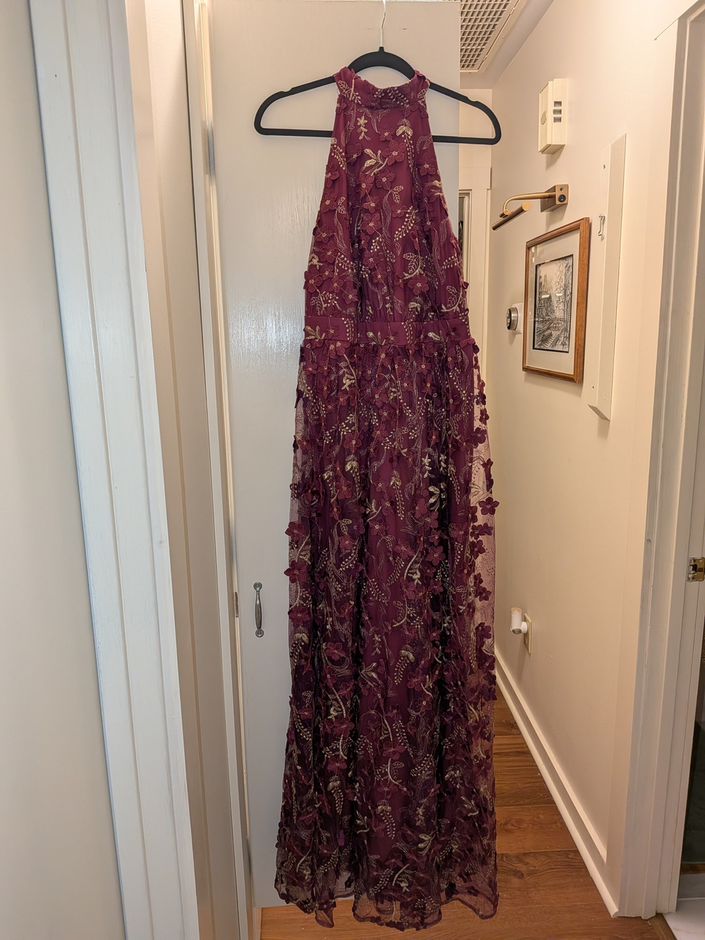 ARULA Mulberry Floral Embroidered Maxi Dress Size X (XL/0X)